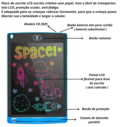 Lousa Mágica LCD Para Desenho e Estudo