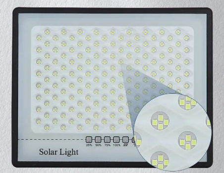 Luminária Solar Externa para Jardim com Sensor de Presença e 100 LEDs de Alta Luminosidade - Resistente à Água IP67, Pode ser Fixada na Parede