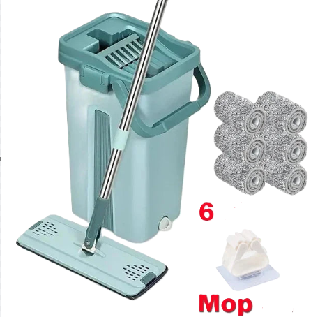 Rodo Flat Mop E Balde Lava E Seca Profissional Com 1 Refil Ultra Absorvente Rodo Mágico Limpeza