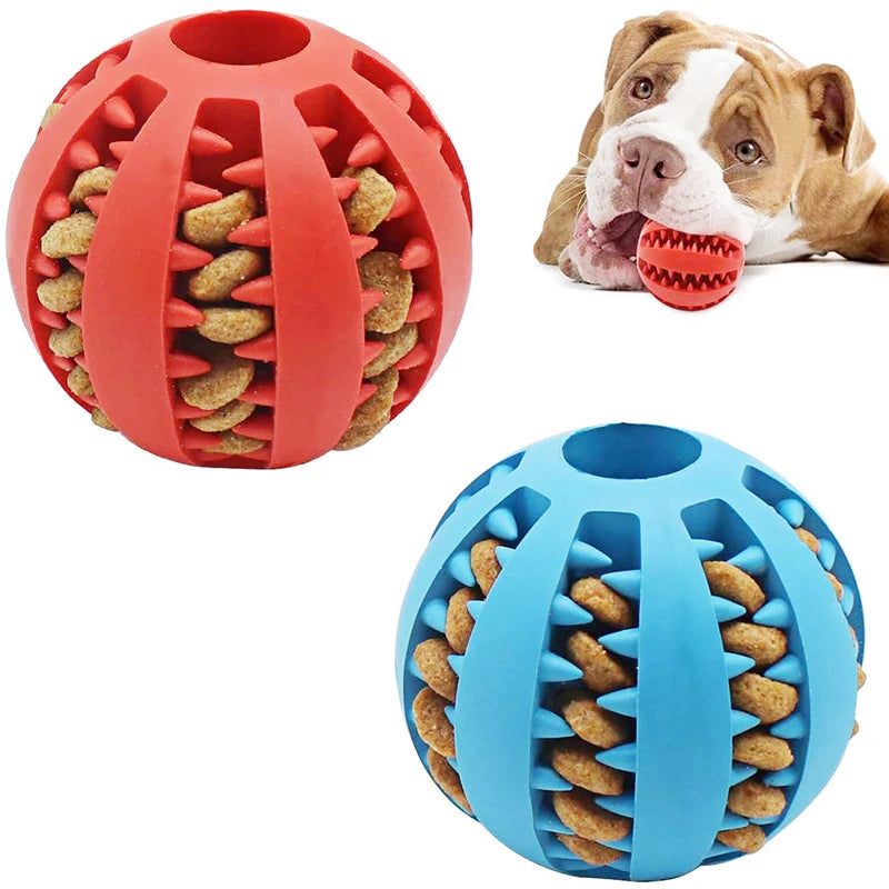 Bola De Brinquedo Para Cães Porta Petisco/Ração Limpeza Dental