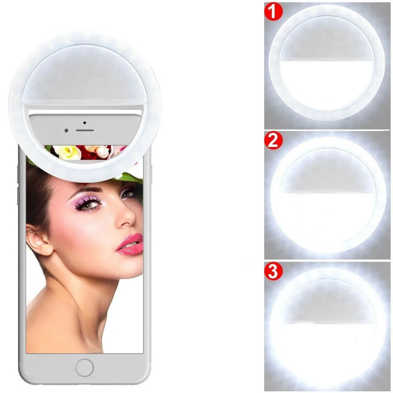 Selfie Ring Light: Luz de Selfie Para Celular - Cor Branca