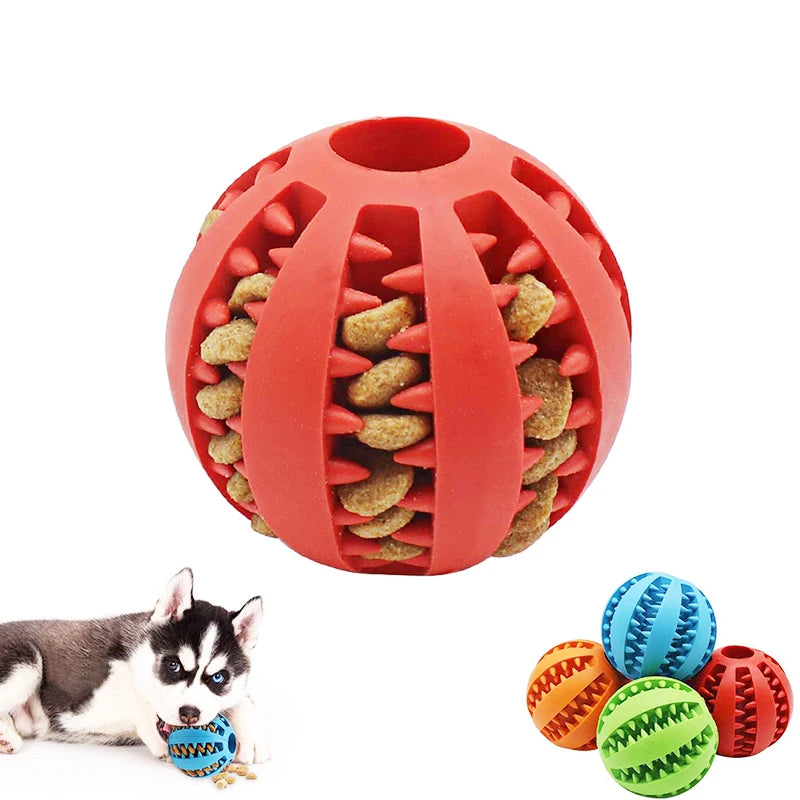 Bola De Brinquedo Para Cães Porta Petisco/Ração Limpeza Dental